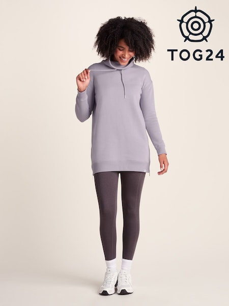 Tog 24 Grey Womens Drakeford Longline Funnel Neck Sweater (W90151) | £49