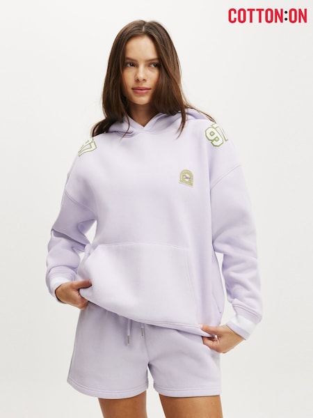 Cotton On Purple Plush Premium Graphic Print Hoodie (W90168) | £0
