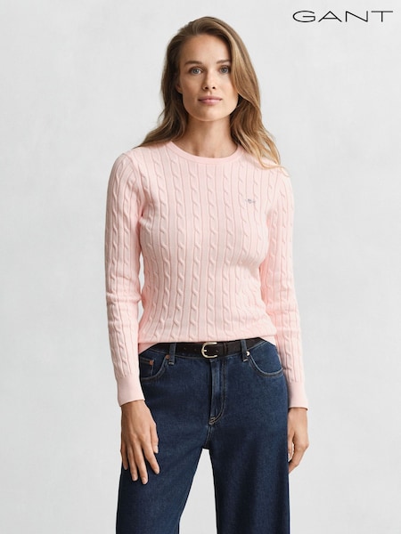 GANT Pink Cable Knit Jumper (W90361) | £125