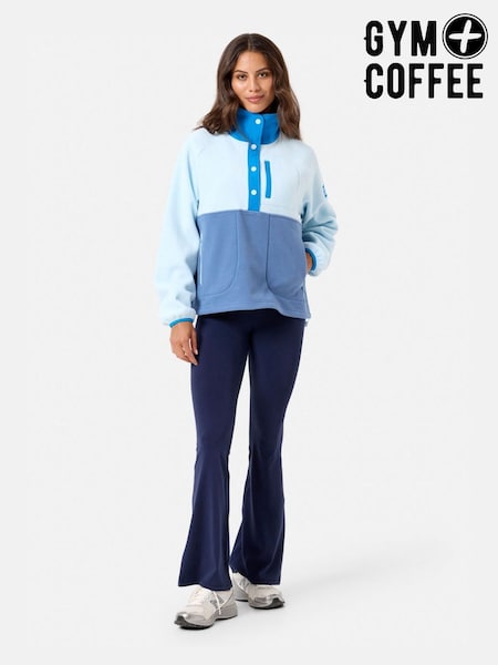Gym + Coffee Light Blue Snap Polar Fleece (W90411) | £65