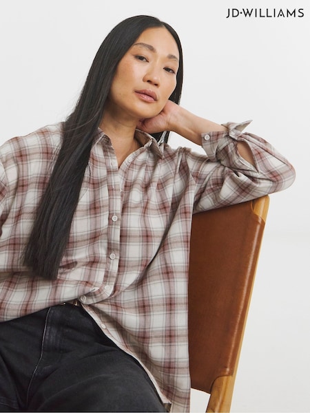 JD Williams Pink Oversized Check Shirt (W90452) | £32
