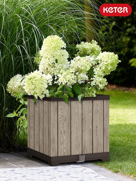 Keter Ashwood Deco Square Planter (W90546) | £69