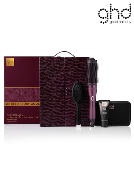 ghd Duet Blowdry In Cherry With Volume Forever And Dressing Brush (Worth £549) (W90565) | £339