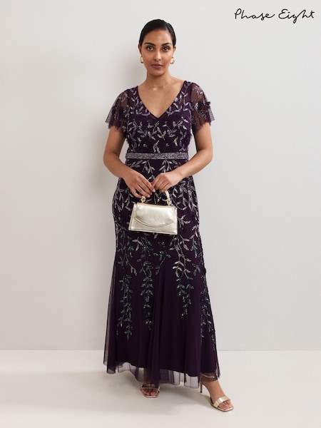 Phase Eight Purple Petite Kaida Dress (W91262) | £369