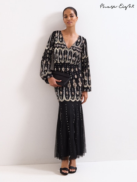Phase Eight Black Petite Sasha Dress (W91268) | £369