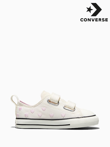 Converse White Chuck Taylor Toddler Heart 1V Trainers (W91309) | £37