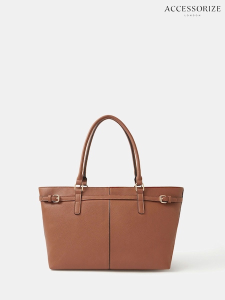 Accessorize Brown Buckle Strap Tote Bag (W91373) | £38
