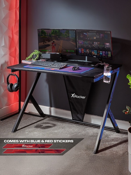 X Rocker Black Ocelot Gaming Desk (W91410) | £120