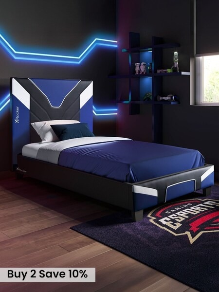 X Rocker Blue Cerberus MKII Compact Gaming Bed in a Box (W91416) | £150