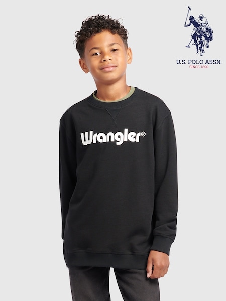 U.S. Polo Assn. Black Tubular Crew Neck Sweater (W91495) | £0