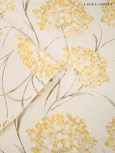 Laura Ashley Ochre Giselle 10M Wallpaper (W91511) | £48