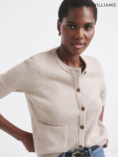JD Williams Natural Sponge Crew Neck Cardigan (W91581) | £28