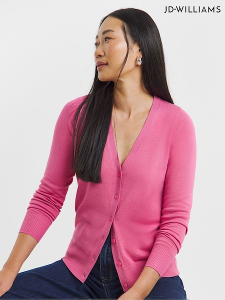JD Williams Pink V-Neck Cardigan (W91582) | £22