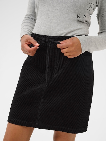 Kaffe Cotton KAkerstin A-Line Black Skirt (W91728) | £60