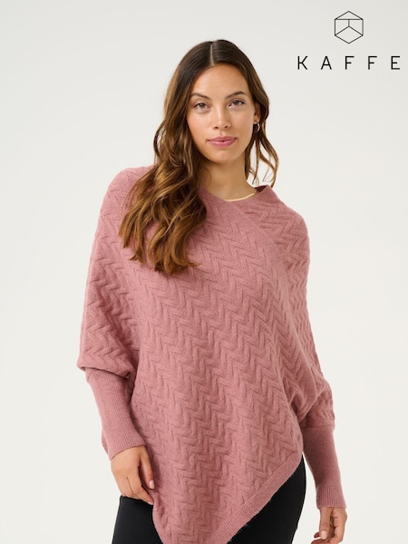 Kaffe Pink KAvinnie Long Sleeve Poncho (W91748) | £50