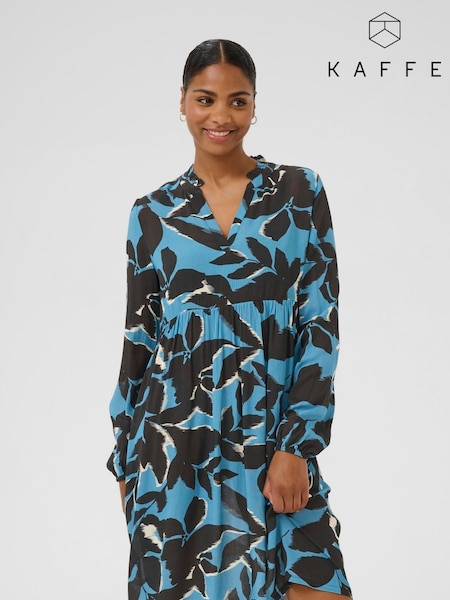 Kaffe Blue Lisette Amber Long Sleeve Dress (W91751) | £65