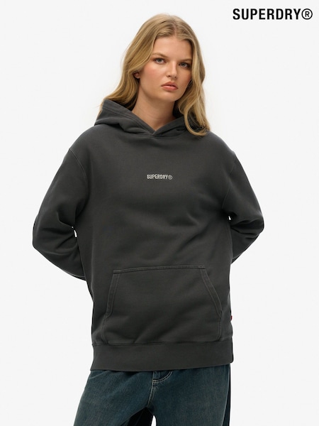 Superdry Grey Oversized Micro Logo Hoodie (W91839) | £55