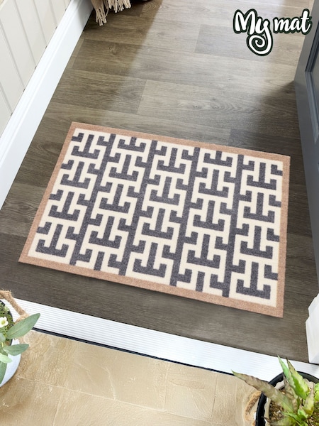 My Mat Grey Form Geo Mat (W92124) | £20