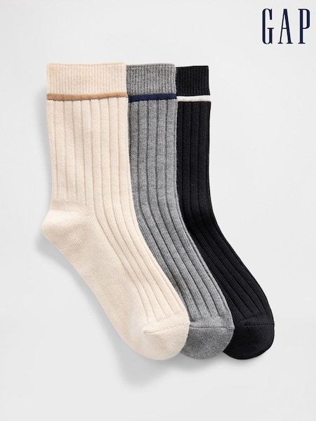 Gap Multi Rib Crew Socks 3 Pack (W92216) | £10