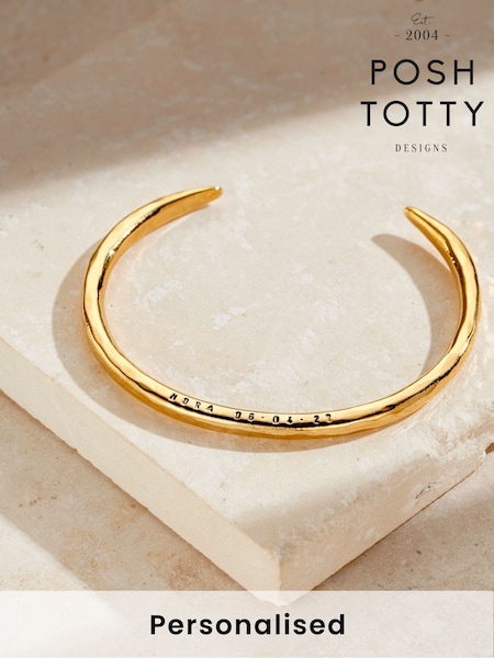 Personalised Talon Open Cuff Bangle by Posh Totty Designs (W92421) | £150