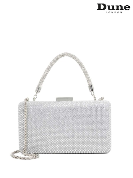 Dune London Silver Slim Beaut Hard Clutch (W92449) | £109