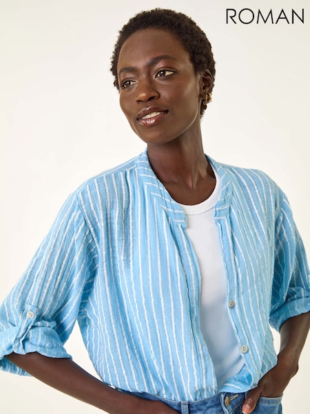 Roman Blue Relaxed Stripe Shirt (W92612) | £42