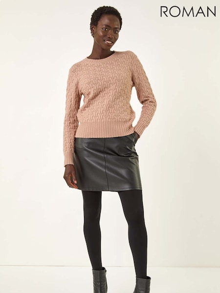 Roman Natural Cable Knit Crew Jumper (W92693) | £42