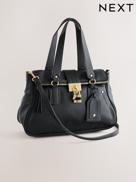 Black Padlock Hand Held Bag (W92758) | £45