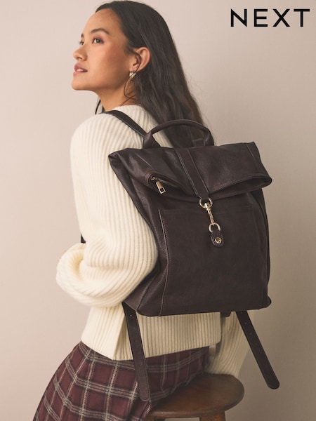 Chocolate Brown Slouchy Backpack (W92761) | £38