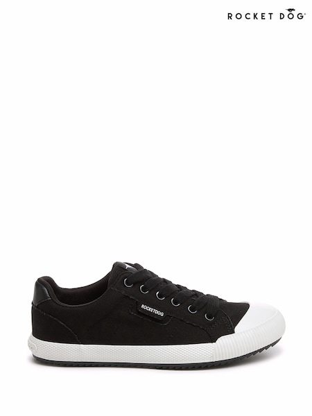 Rocket Dog Cherry Low 12A Canvas Cotton Black Trainers (W93127) | £50
