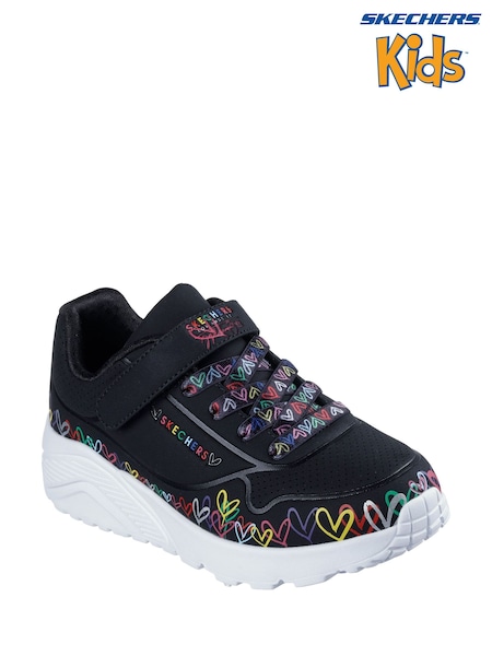 Skechers Black Uno Lite Heart Craze Trainers (W93295) | £59