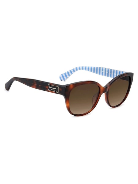 Kate Spade Round Brown Sunglasses in Havana and Stripe Details (W93442) | £165