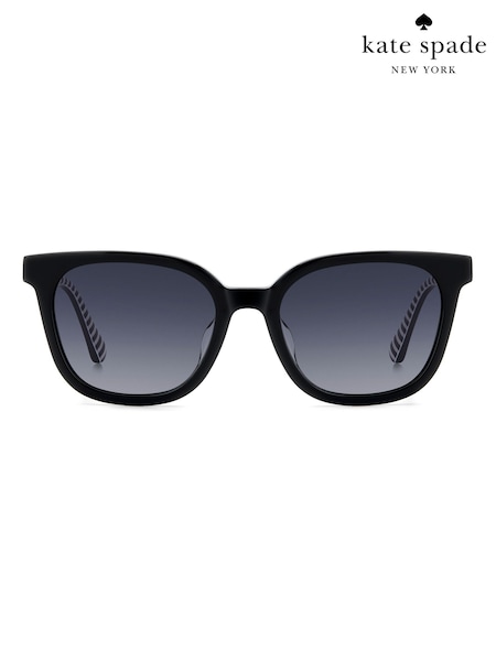 Kate Spade Square Sunglasses in Black and Stripe Details (W93444) | £165