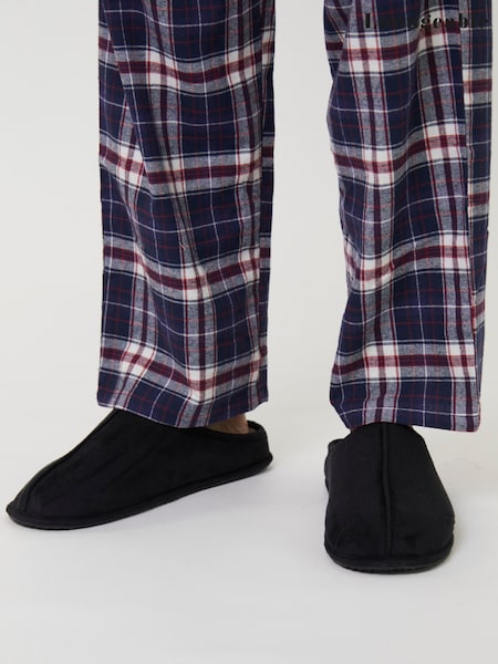 Loungeable Black Faux Suede Mens Slippers (W93462) | £20