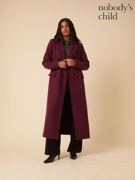 Nobodys Child Purple Tundan Wool Blend Coat (W93464) | £199