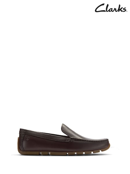 Clarks Brown Corsley Plain Leather Loafers (W93753) | £70