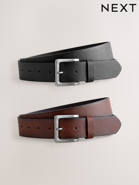 Black/Brown 2 Pack Of Casual Belts (W93755) | £18