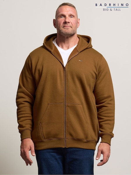 BadRhino Big & Tall Brown Zip Thru Hoodie (W94198) | £32
