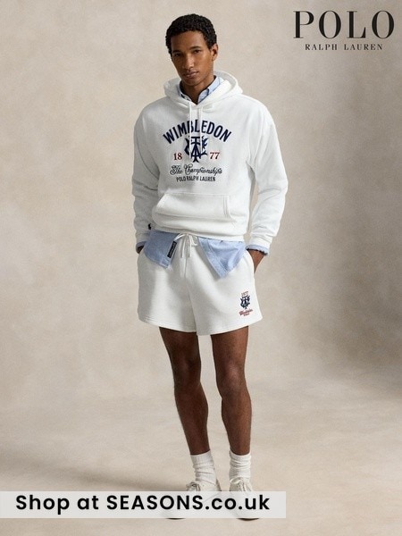 White - Regular Polo Ralph Lauren Wimbledon Relaxed Fit Graphic Hoodie