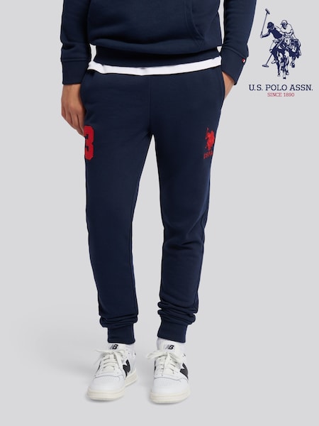 U.S. Polo Assn. Navy Blue Boys Player 3 Loopback Joggers (W94505) | £35 - £42