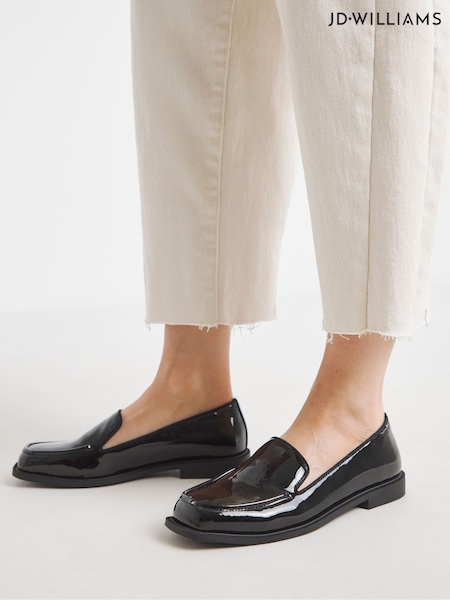 JD Williams Black Wide Fit Slip On Loafers (W94577) | £35
