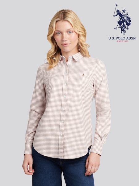 U.S. Polo Assn. Natural Classic Fit Gingham Shirt (W94684) | £60