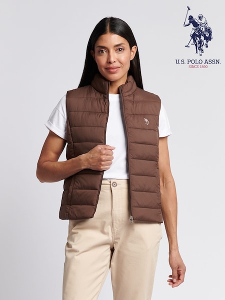 U.S. Polo Assn. Brown Lightweight Puffer Gilet (W94691) | £65