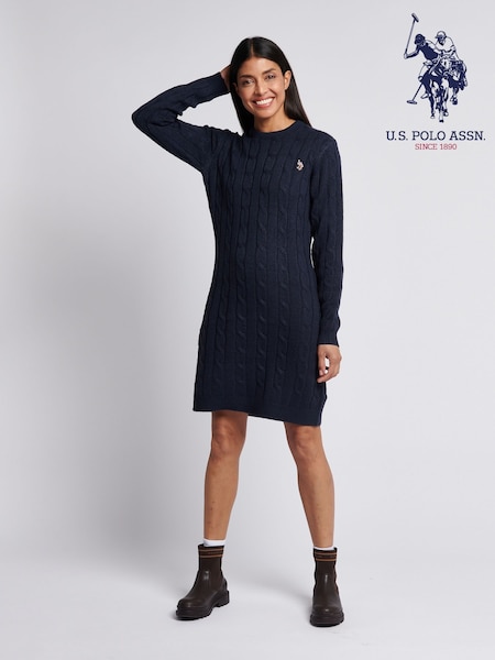 U.S. Polo Assn. Blue Cable Knit Dress (W94699) | £75