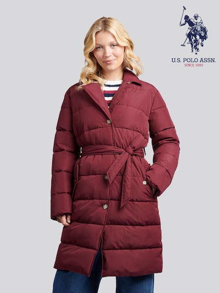 U.S. Polo Assn. Brown Puffer Trench Coat (W94701) | £150