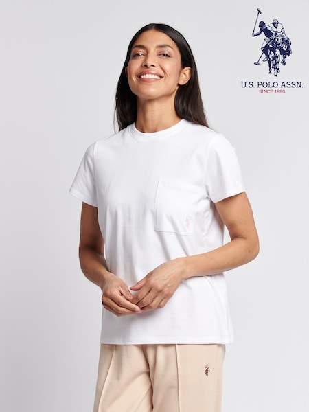 U.S. Polo Assn White Crew Neck Pocket T-Shirt (W94705) | £25