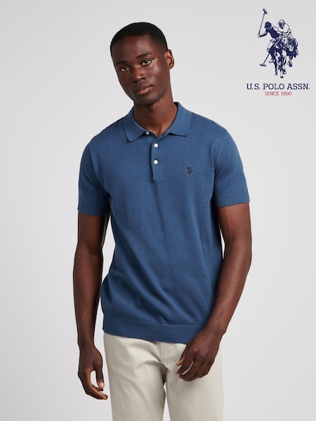 U.S. Polo Assn. Blue Mens Combed Cotton Polo Shirt (W94819) | £50