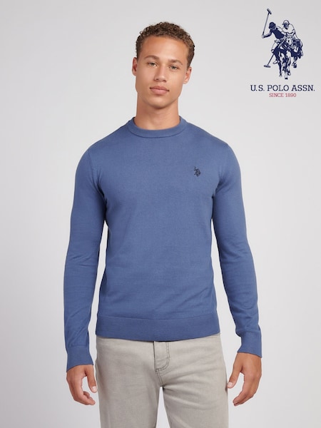 U.S. Polo Assn. Blue Mens Cotton Crew Neck Jumper (W94870) | £60
