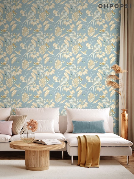 Ohpopsi Antique Blue Hummingbird 10M Wallpaper (W94964) | £49