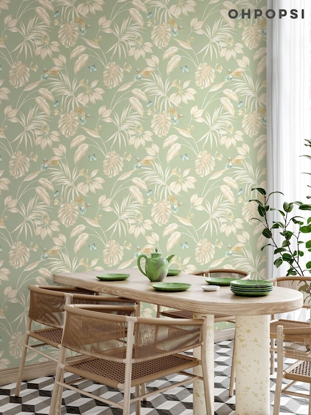 Ohpopsi Spearmint Hummingbird 10M Wallpaper (W94966) | £49